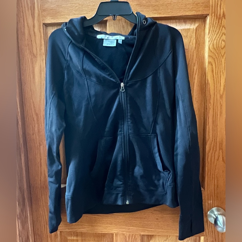 Athleta black zip up hoodie size L